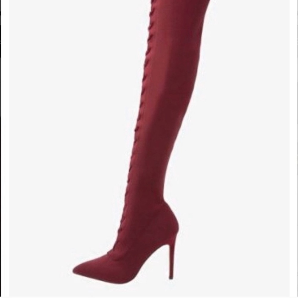 Maroon Aldo high knee boots
